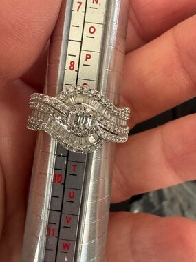 Fashion Jewelry gold plated  Multi-Row CZ Wave Ring